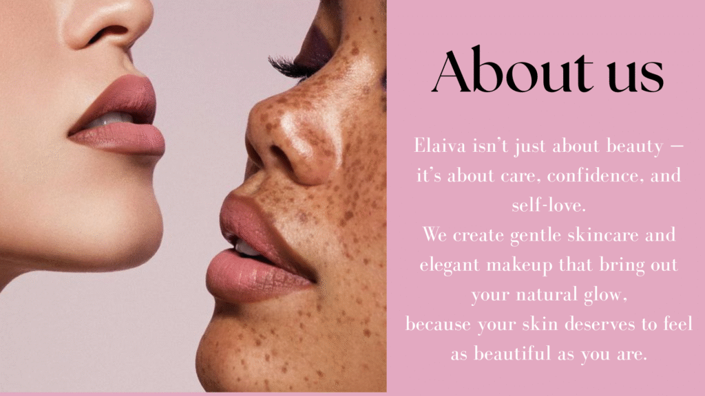 “Two female faces with natural skin textures, one with freckles and one with smooth skin — representing diverse beauty for Elaiva skincare.